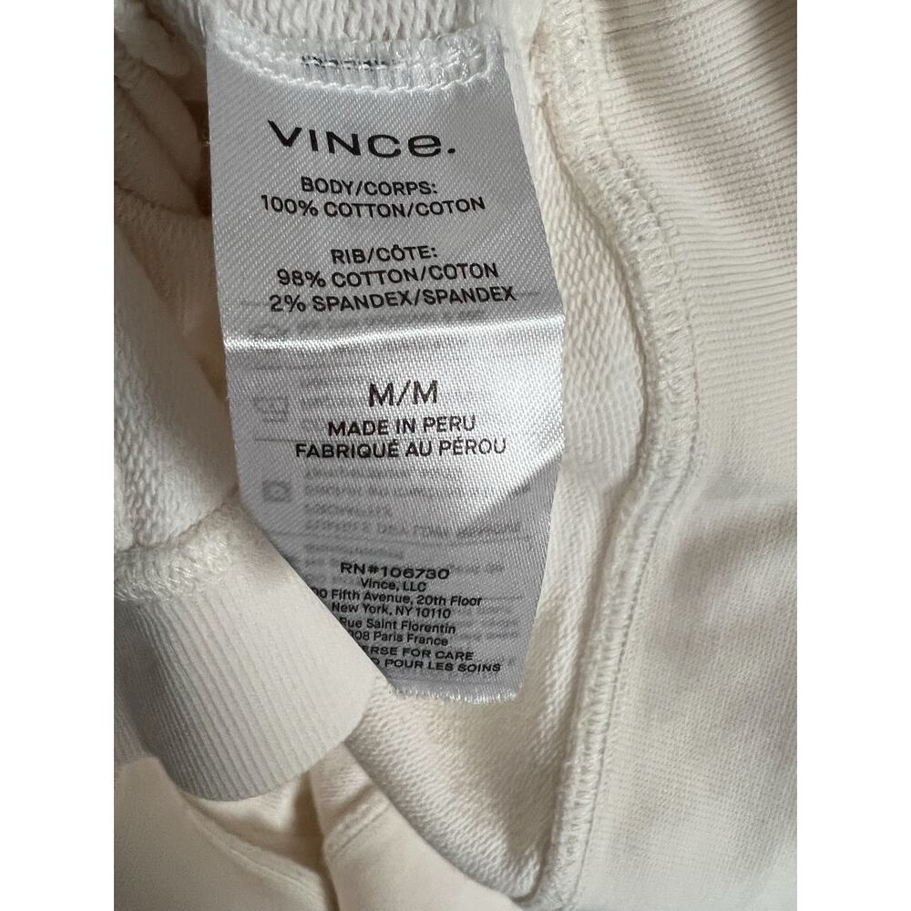 Vince Cardigan Medium French Terry Bone Button Ivory Lounge Basic Long Sleeve - Picture 8 of 8